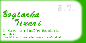 boglarka timari business card